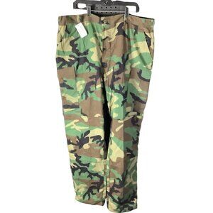 NATO Issued Woodland Camouflage Military Pants XL Long Adjustable Waist Cotton